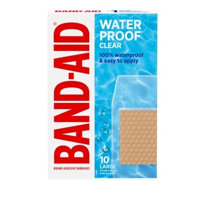 Band-Aid Waterproof Clear Adhesive Bandages, Large 10 ea, $0.75/1ea