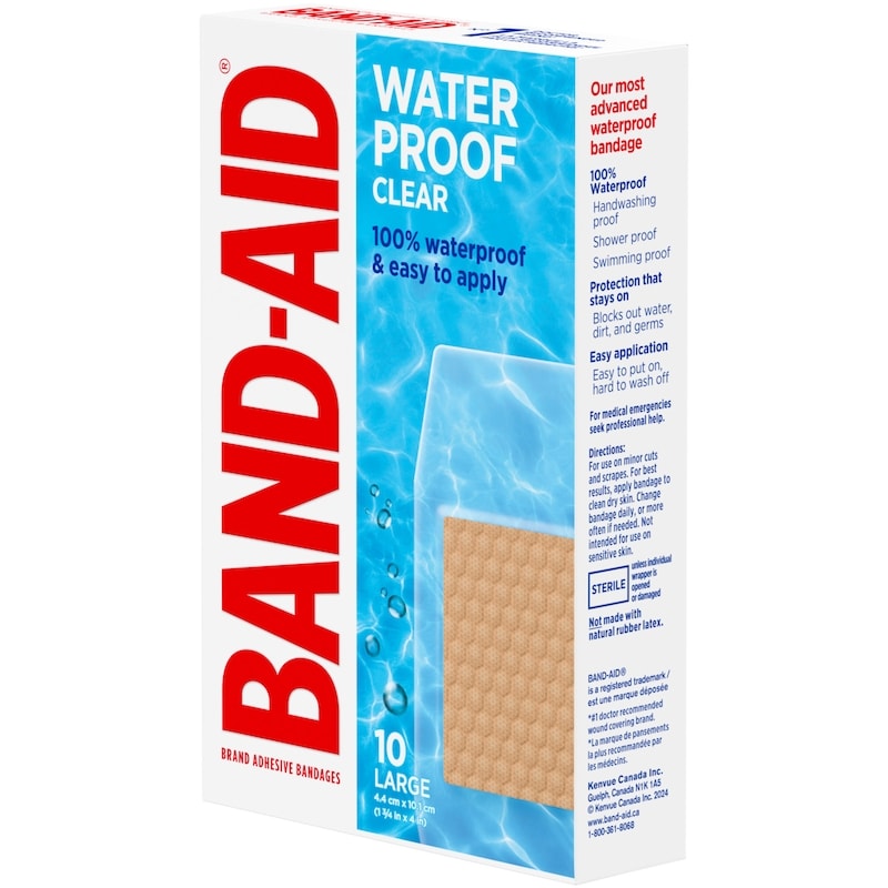 Waterproof Clear Large Adhesive Bandages, all one size