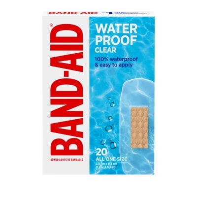 Band-Aid Waterproof Clear Adhesive Bandages, Regular 20 ea, $0.37/1ea