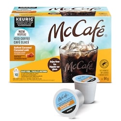 McCafe Salted Caramel Iced Coffee, Dark Roast, K-Cup Coffee Pods, 10 Count 10 ea, $1.70/1ea