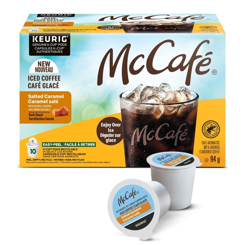 McCafe Salted Caramel Iced Coffee, Dark Roast, K-Cup Coffee Pods