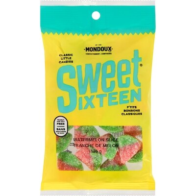 Mondoux Sweet sixteen p'tits bonbons classiques tranche de melon 135 g, 2,96 $/100g