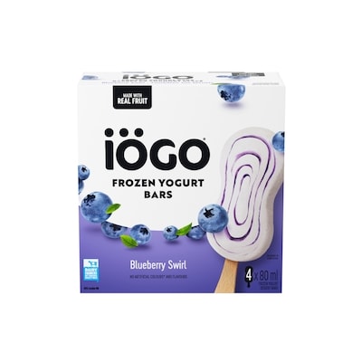 IOGO Frozen Yogurt Bars, Blueberry Swirl, Real Fruit 320 ml, $2.03/100ml