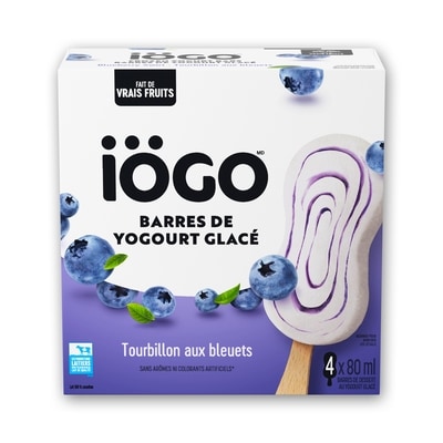 IÖGO Barres yog. glacé, Tourb. bleuets, vrais fruits 320 ml, 1,88 $/100ml