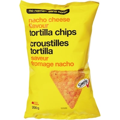 No Name Nacho Cheese Flavour Tortilla Chips 200 g, $1.00/100g
