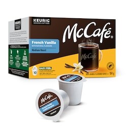 McCafe French Vanilla, Medium Roast, K-Cup Coffee Pods, 10 Count