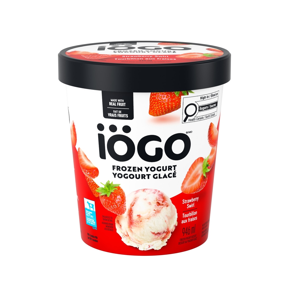 IOGO Strawberry Swirl Frozen Yogurt, Real Fruit 946 ml, $0.69/100ml