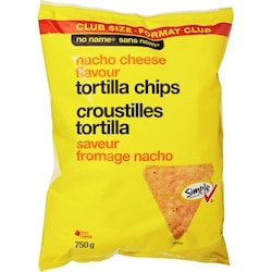 No Name Nacho Cheese Flavour Tortilla Chips Club Size 750 g, $1.07/100g