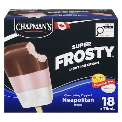 Chapmans Super Frosty Light Neapolitan Ice Cream Bar 18x75.0 ml, $0.63/100ml