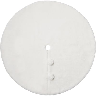 Jupe de sapin en similifourrure 48 po – blanc