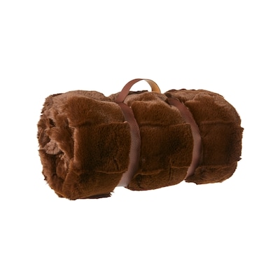 Life at Home Faux Fur Throw - Brown 1 ea, $39.00/1ea