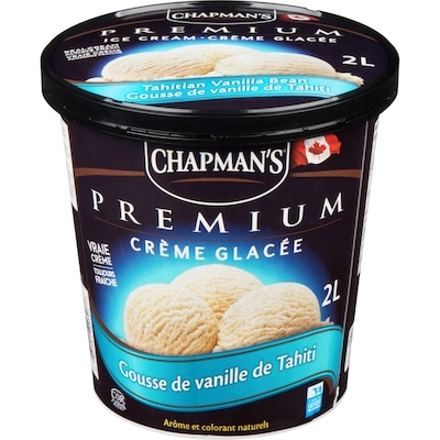 Chapman’s Premium crème glacé gousse de vanille de Tahiti 2000 ml, 0,42 $/100ml