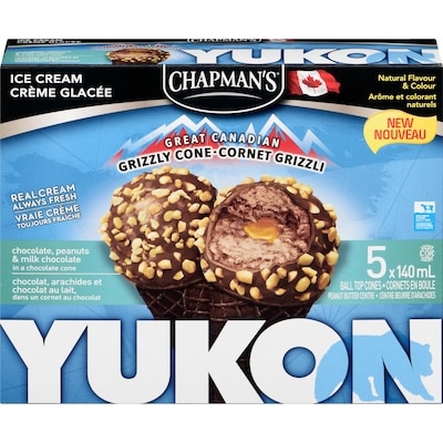 Chapmans Yukon Grizzly Ice Cream Cone Chocolate, Peanuts & Milk Chocolate 5x140.0 ml, $0.79/100ml