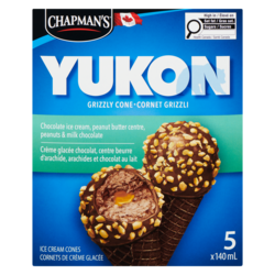 Chapmans Yukon Grizzly Ice Cream Cone Chocolate, Peanuts & Milk