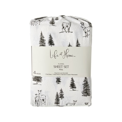 Life at Home Full Flannel Sheet 4 Piece Set - Deer 1 ea, $40.00/1ea