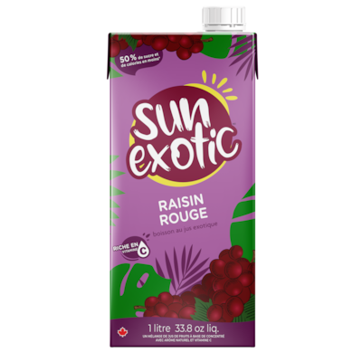 Sun Exotic Boisson au jus de raisin rouge 1 l, 0,25 $/100ml