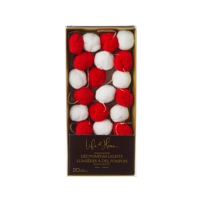Life at Home LED Pompom String Lights 20 Count - Red 1 ea, $14.00/1ea