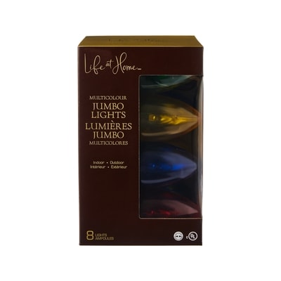 Life at Home Jumbo Light Bulbs 8 Count - Multicolour 1 ea, $34.00/1ea