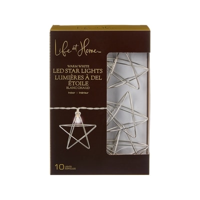 Life at Home 10 lumières à DEL étoiles – blanc chaud 1 ea, 14,00 $/1ch