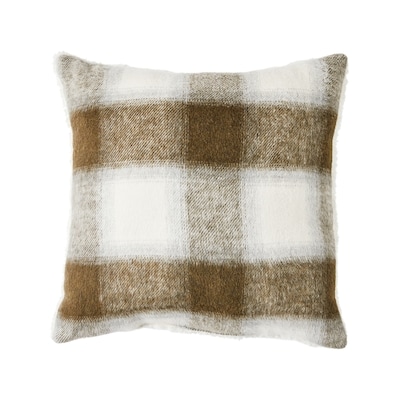 Life at Home Sherpa Cushion - Green Plaid 1 ea, $15.00/1ea