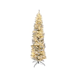 Life at Home 7-ft Pre-Lit Haliburton Frosted Pine Tree 1 ea, $149.00/1ea
