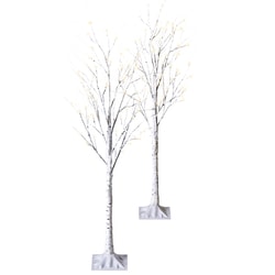 Life at Home 4-ft Pre-Lit Snowbird Lake Birch Trees 2 Pack 1 ea, $69.00/1ea