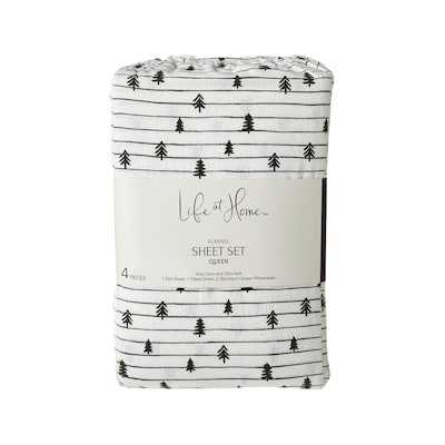 Life at Home Queen Flannel Sheet 4 Piece Set - Stripes 1 ea, $50.00/1ea