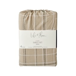 Life at Home Queen Flannel Sheet 4 Piece Set - Plaid 1 ea, $37.00/1ea