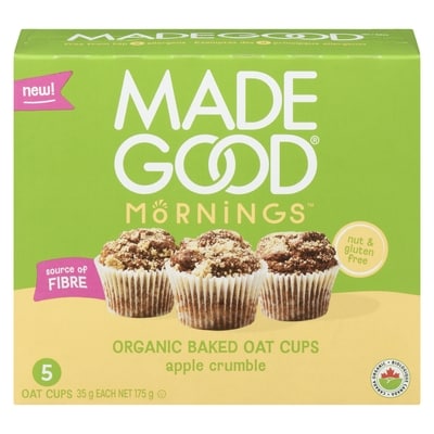 Made Good Mornings Organic Baked Oat Cups Apple Crumble 175 g, $4.17/100g