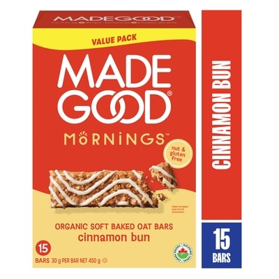 Made Good Mornings Soft Baked Oat Bars Cinnamon Bun Flavour 450 g, $3.11/100g