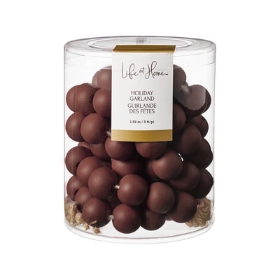 Life at Home Guirlande des fêtes en perles de bois – bourgogne 1 ea, 10,00 $/1ch