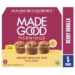 Mornings Organic Baked Oat Cups Berry Vanilla 5ct
