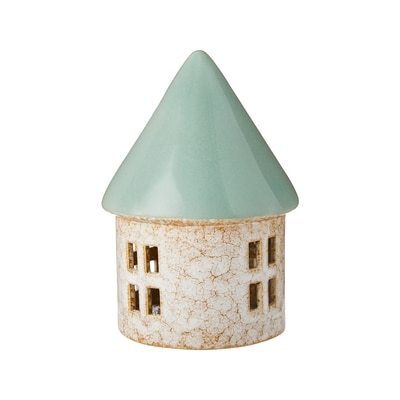 Life at Home Light Up Ceramic Cone House - Blue 1 ea, $7.00/1ea