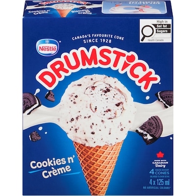 Nestlé Drumstick Cookies 'n Crème, Vanilla & Chocolate Cookie Crunch 500 ml, $1.30/100ml