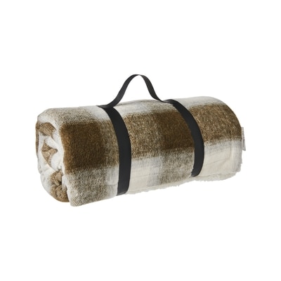 Life at Home Sherpa Throw - Green Plaid 1 ea, $29.00/1ea