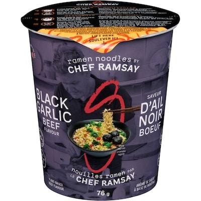 Chef Woo Nouilles ramen saveur d'ail noir bœuf 76 g, 3,93 $/100g