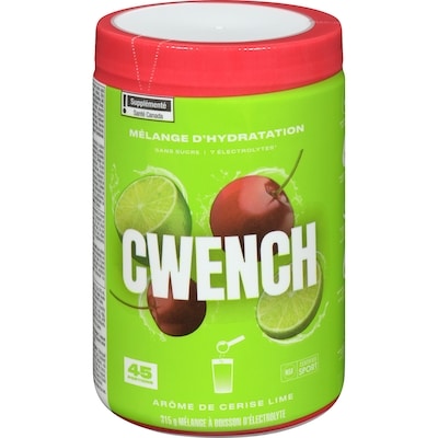 CWENCH Mélange d'hydratation mélange à boisson d'électrolyte arôme de cerise lime 315 g, 21,58 $/100g
