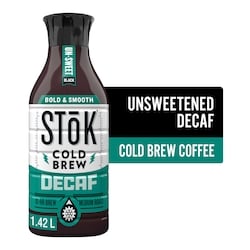 Stok Cold Brew Coffee, Decaffeinated, Black Unsweetened