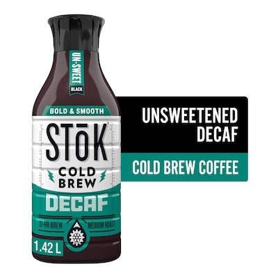 SToK Stok Cold Brew Coffee, Decaffeinated, Black Unsweetened 1.42 l, $0.53/100ml