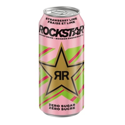 Rockstar Zéro sucre lime et fraise 473 ml, 0,84 $/100ml