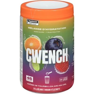 CWENCH Mélange d'hydratation mélange à boisson d'électrolyte arôme de tourbillon arc-en-ciel 315 g, 21,58 $/100g