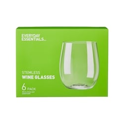 Everyday Essentials Stemless Wine Glasses 6 Pack 6 ea, $1.00/1ea