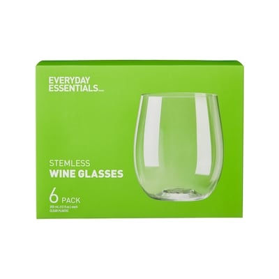 Everyday Essentials Stemless Wine Glasses 6 Pack 6 ea, $1.00/1ea