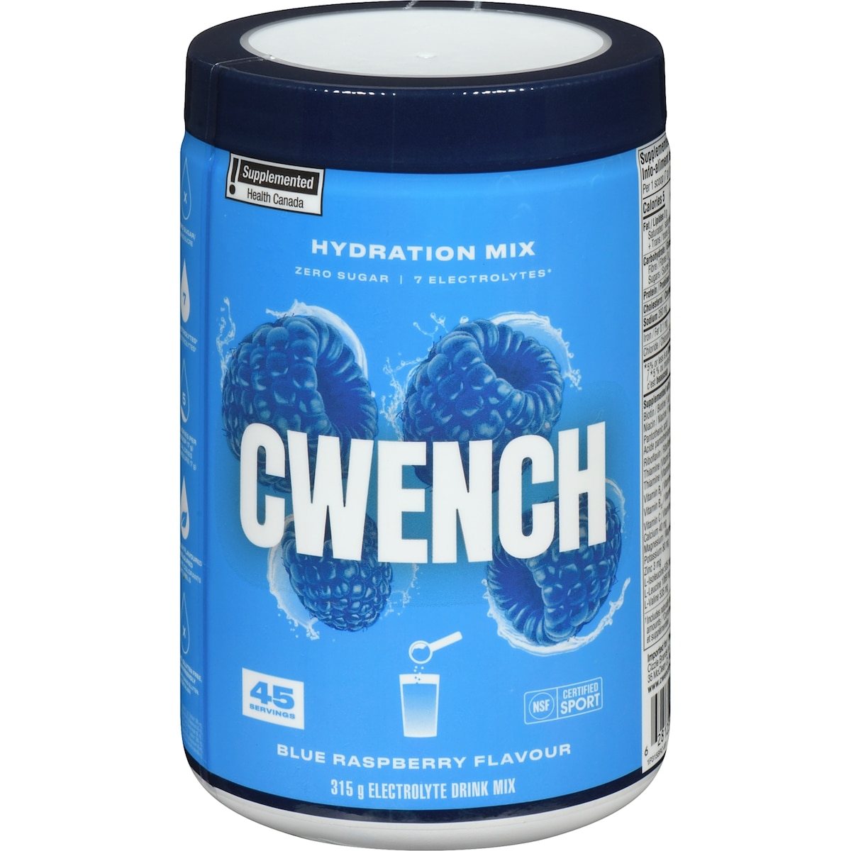 CWENCH Hydration Mix Electrolyte Drink Mix Blue Raspberry Flavour 315 g, $19.04/100g
