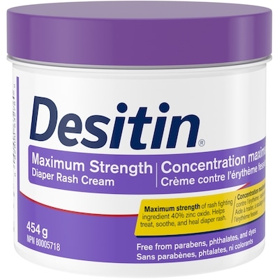 Desitin Crème contre l’érythème fessier, Force maximale 454 g, 5,94 $/100g