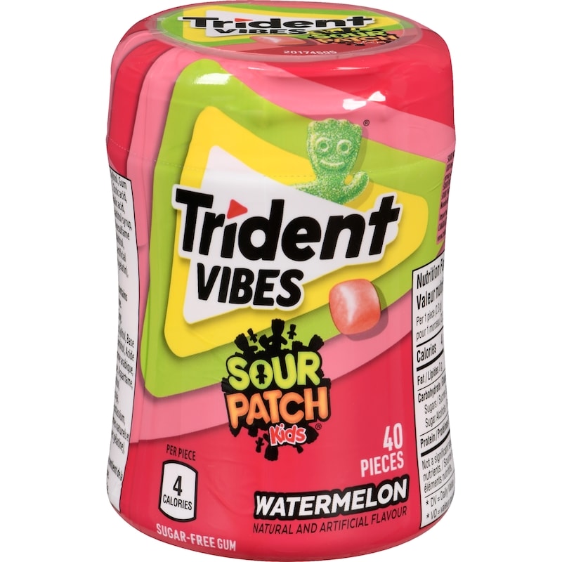 Vibes Sour Patch Kids Sugar-Free Gum Watermelon