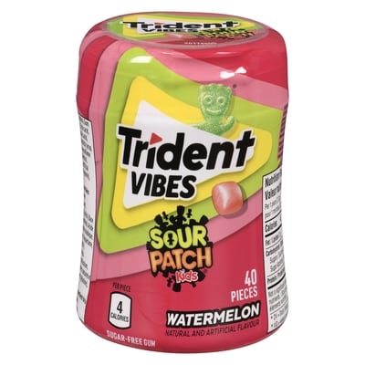 TRIDENT Vibes Sour Patch Kids Sugar-Free Gum Watermelon 40 ea, $0.13/1ea