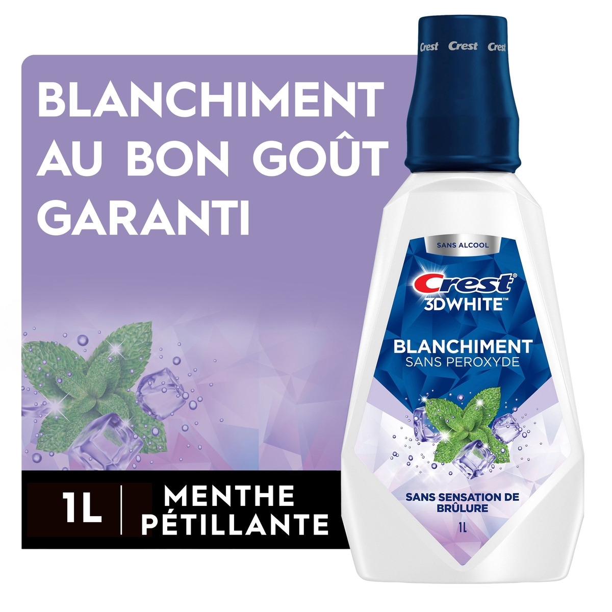 Crest Bain de bouche blanchissant 3D White 1000 ml, 1,35 $/100ml