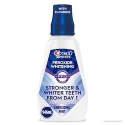Crest 3D White Peroxide Mouthwash/Mouth Rinse, Alcohol Free, Contains Fluoride, Wintermint Flavor 946 ml, $1.37/100ml