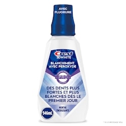 Crest Rince-bouche 3D White avec peroxyde, sans alcool, contient du fluorure, saveur de menthe glacée 946 ml, 1,06 $/100ml